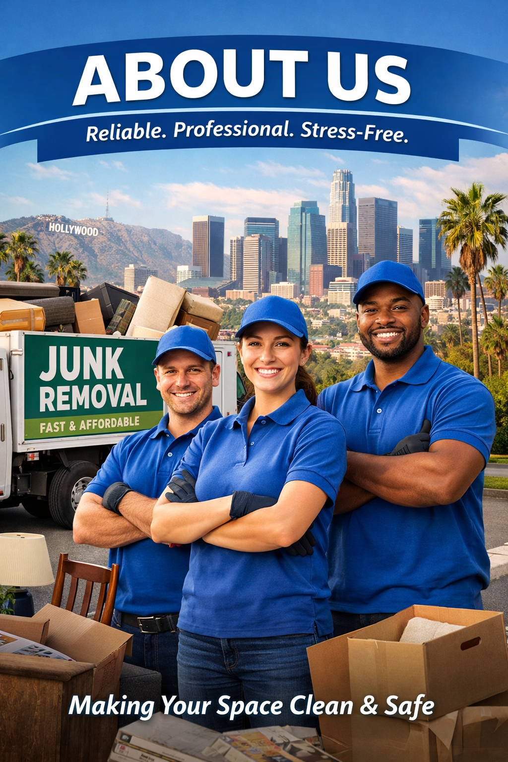 Affordable junk removal services in Los Angeles, CA. We haul away furniture, appliances, yard waste, and debris quickly. Call today for fast cleanup.