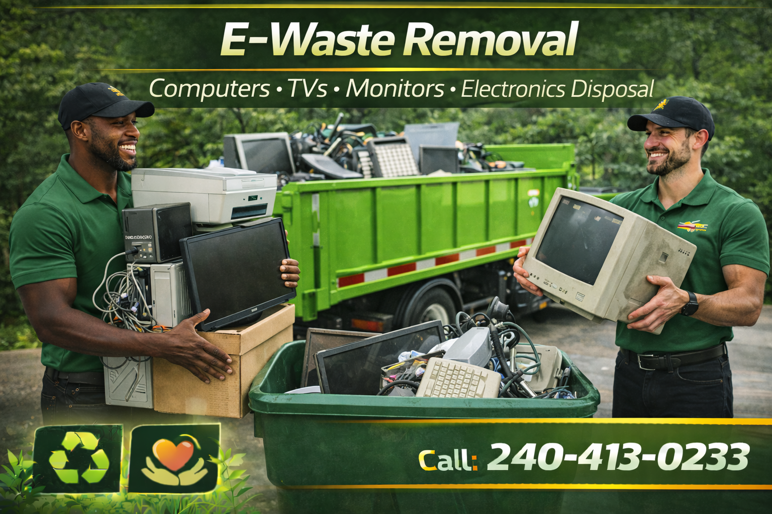 Home TVs, computers, printers, and electronics disposed responsibly