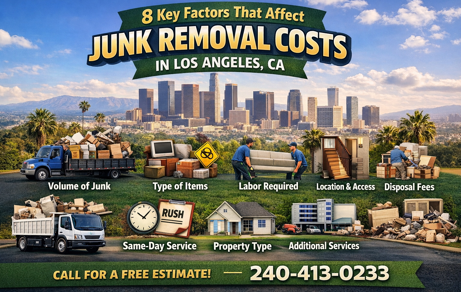 8 Key Factors That Affect How Much Junk Removal Costs in Los Angeles, CA 8 Key Factors That Affect How Much Junk Removal Costs in Los Angeles, CA