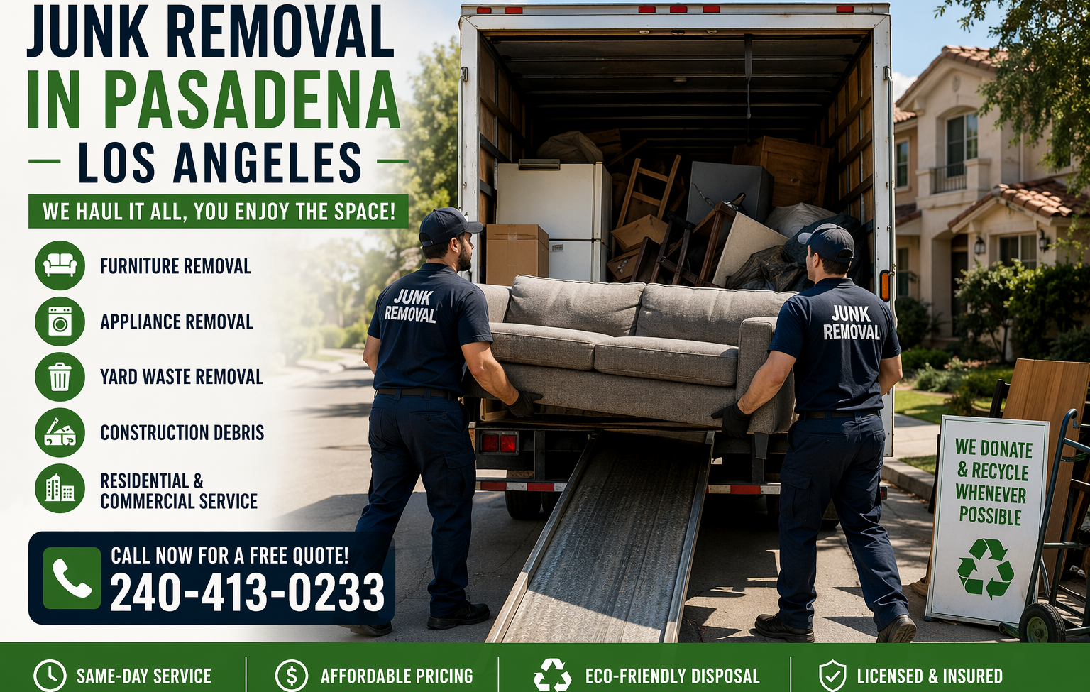 Junk Removal in Pasadena Los Angeles