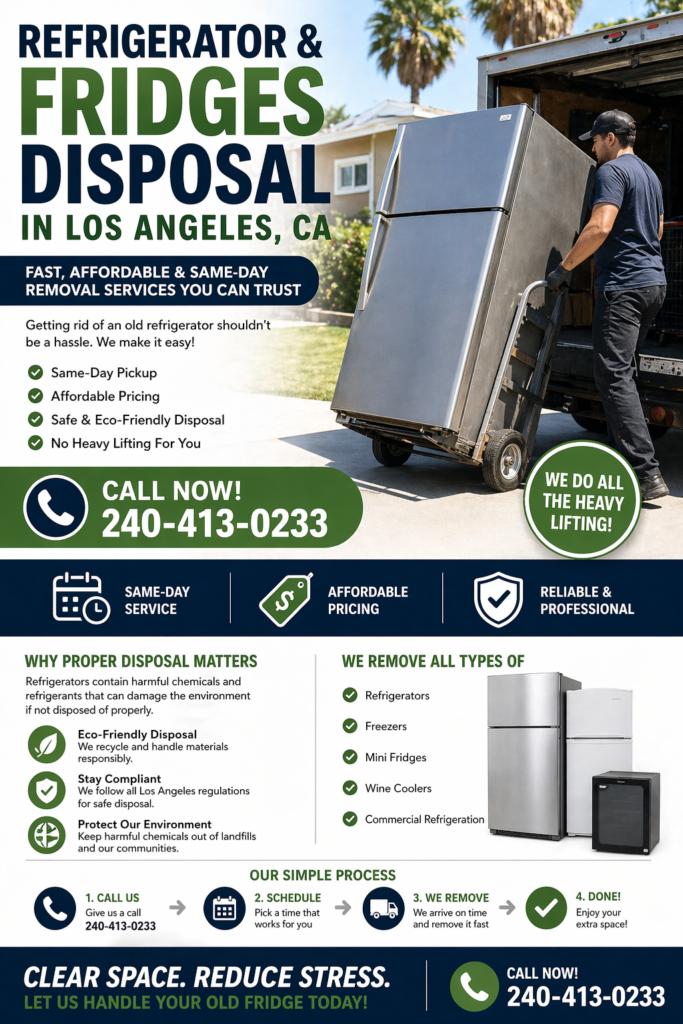 our crew getting ride of old  refrigerators and fridges in los angeles