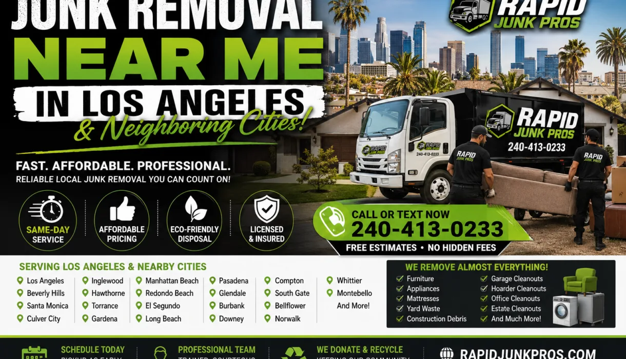 Junk Removal Near Me Alhambra | Rapid Junk Pros 1 junk removal near me Los Angeles and neighboring cities — Rapid Junk Pros