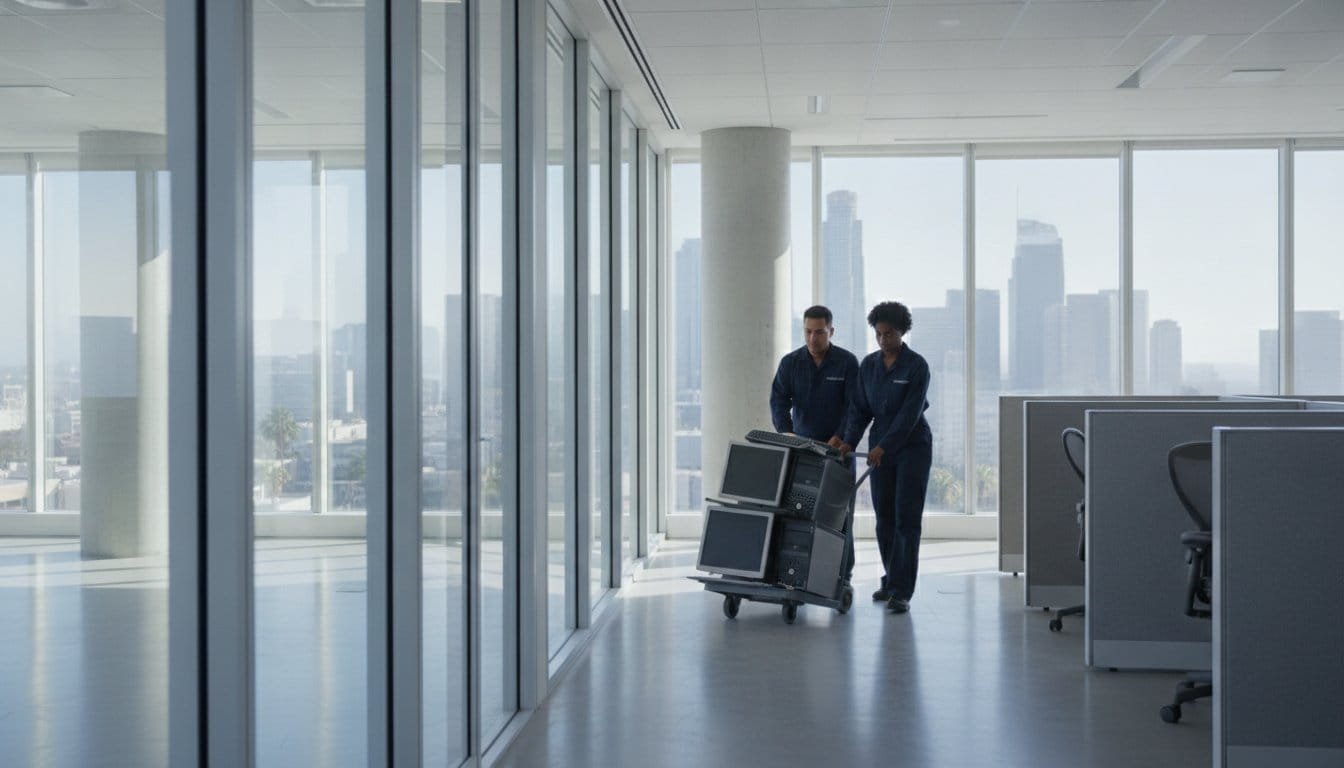 Office Cleanout Services in Los Angeles: Professional Commercial Hauling (2026) 1 office cleanout near me in Los Angeles CA — professional before and after by Rapid Junk Pros