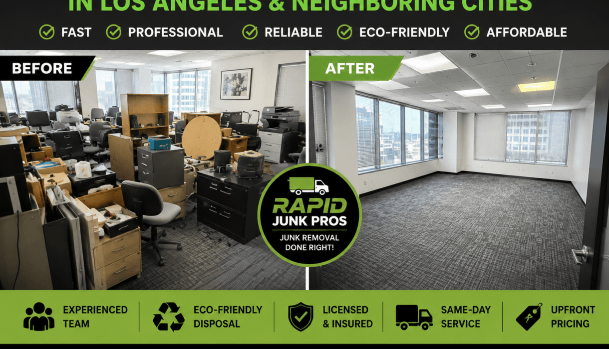 Office Cleanout Near Me in Los Angeles: 2026 Guide 1 office cleanout near me Whittier — Rapid Junk Pros before and after